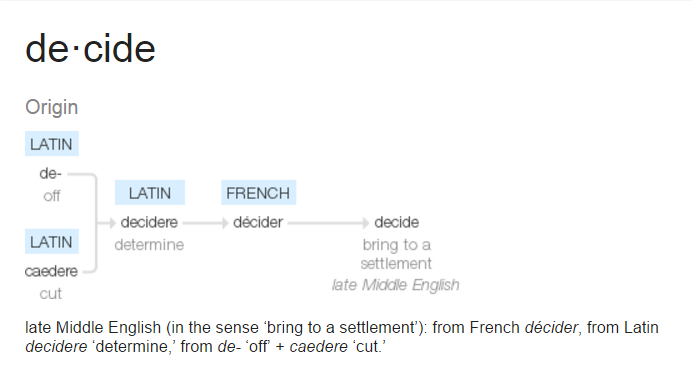 Etymology of "decide" 
