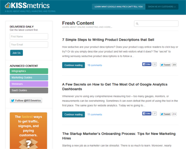 Top 7 Content Marketing Blogs To Read In 2014 - KISSmetrics