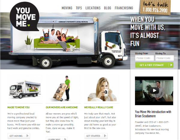 YouMoveMe Website - Example Of Old School Marketing That Works