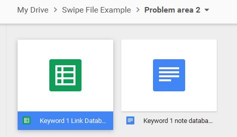 swipe file database